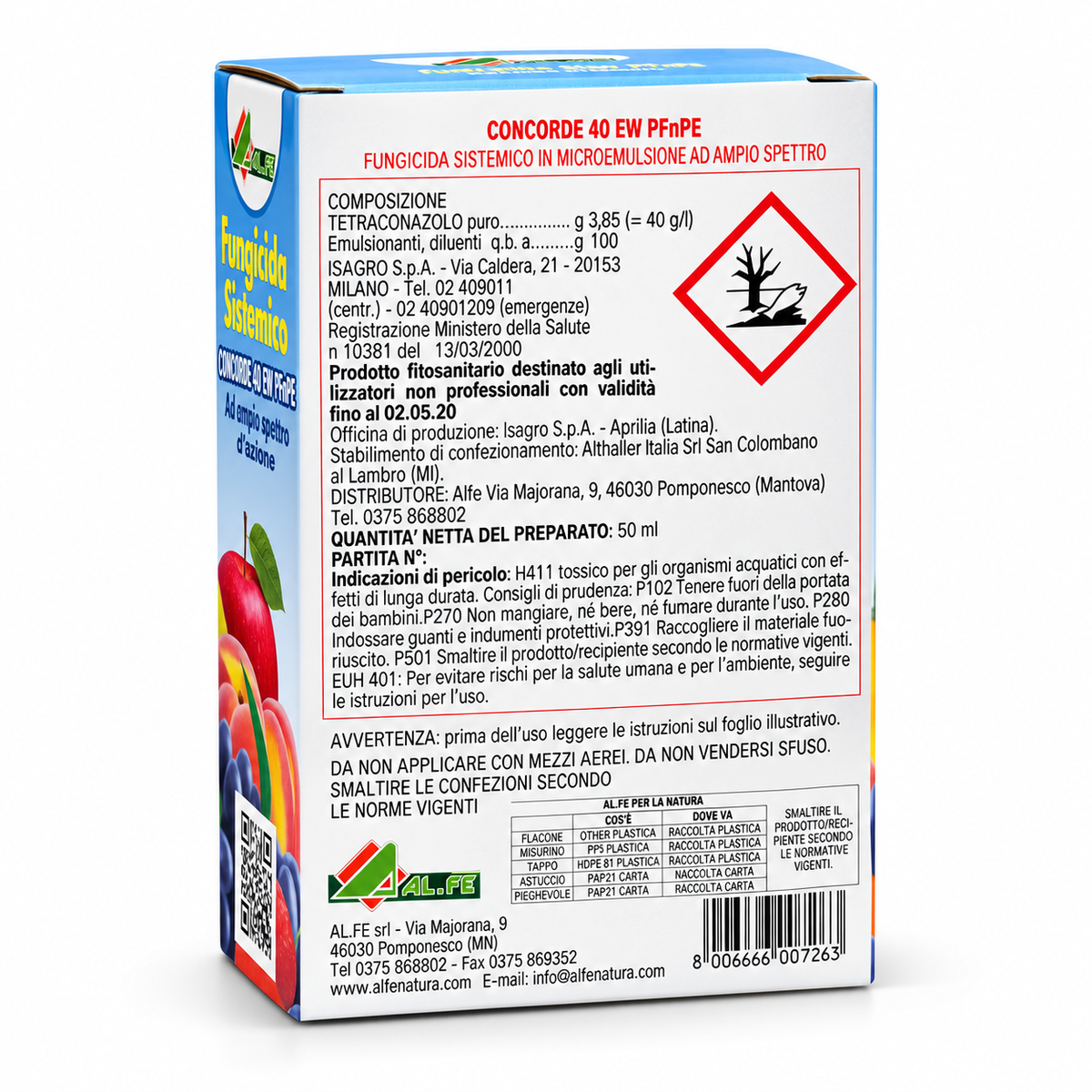 AL.FE fungicida sistemico Tetraconazolo 50 ml - contro oidio, ruggini e ticchiolatura