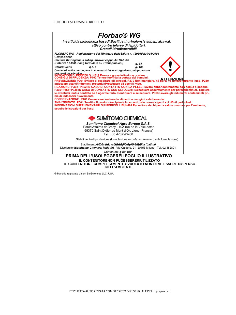 Bacillus Thuringensis subsp. Aizawai 500 gr Insetticida Biologico