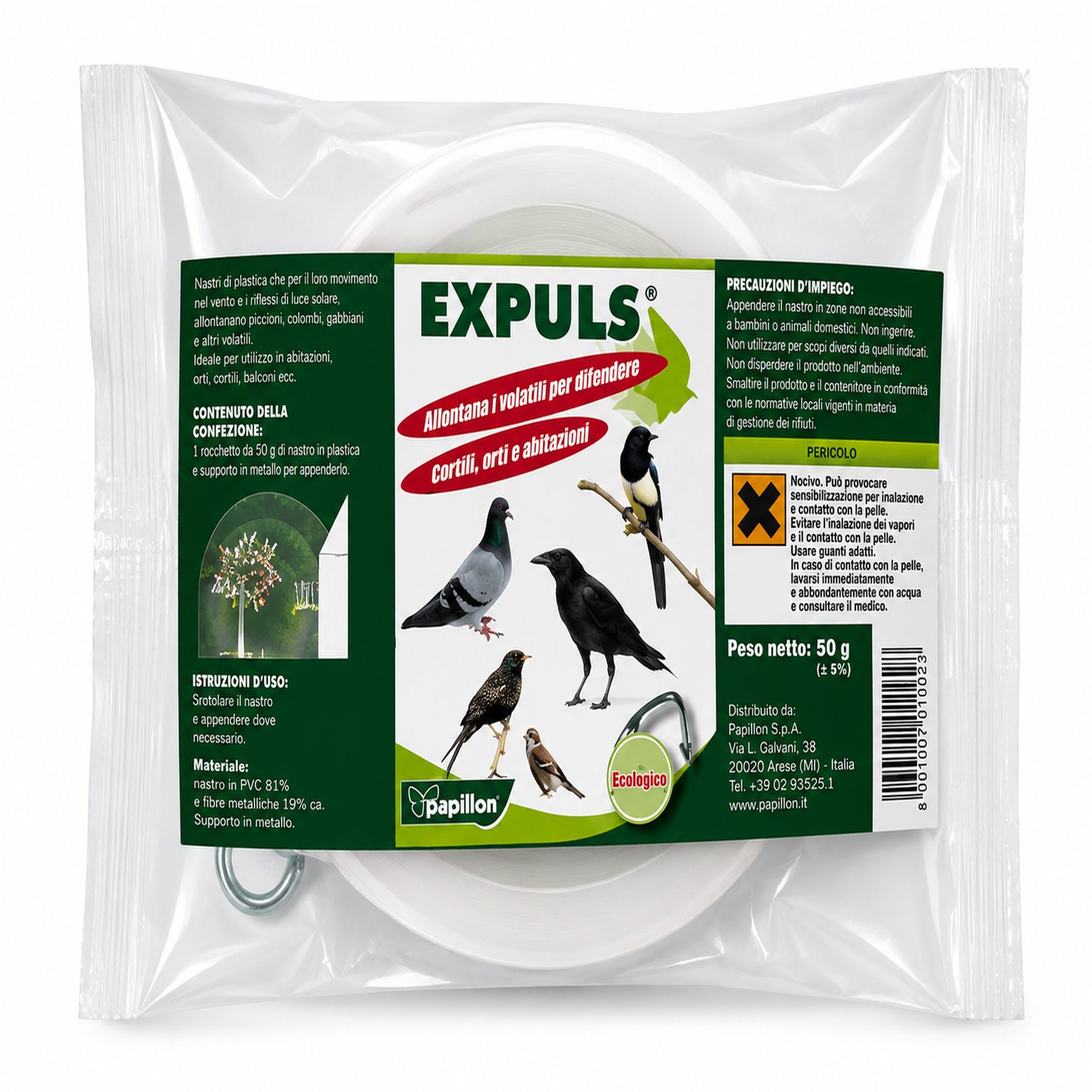 Dissuasore naturale per gli uccelli Expuls – repellente a base di oli essenziali