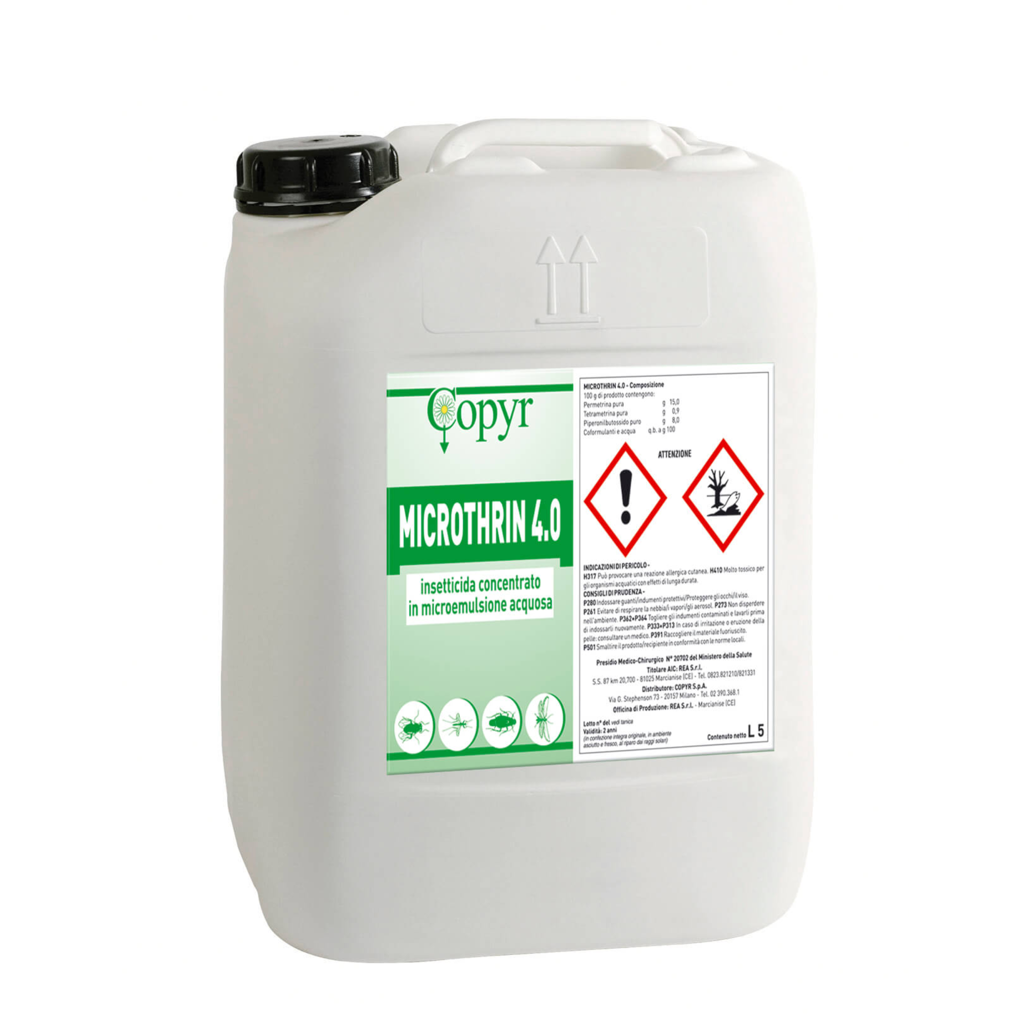 Microthrin 4.0 – Insetticida professionale concentrato, inodore, ideale contro zanzare, mosche e blatte (uso civile e domestico) - NaturePro