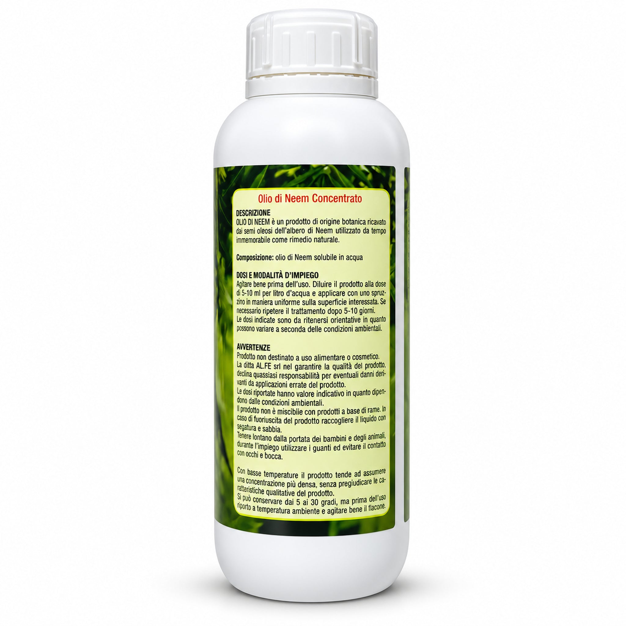 Olio di Neem AL.FE 1 L | Insetticida biologico alta concentrazione per frutti e ortaggi