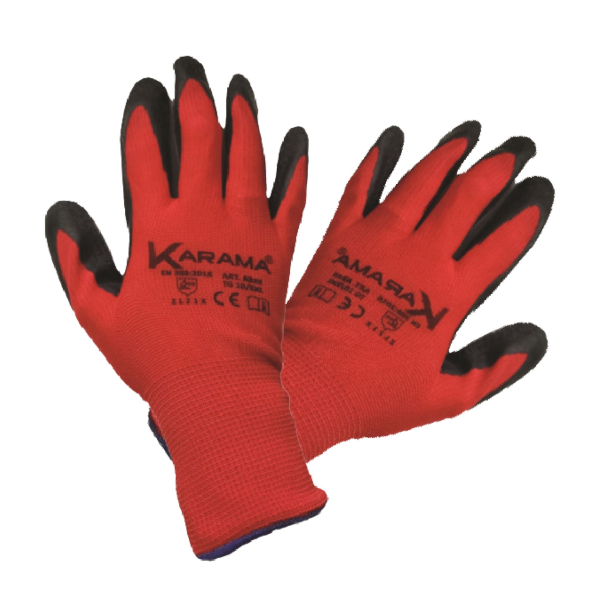 Guanto Antiscivolo- Karama guanto rosso zigrinato - NaturePro