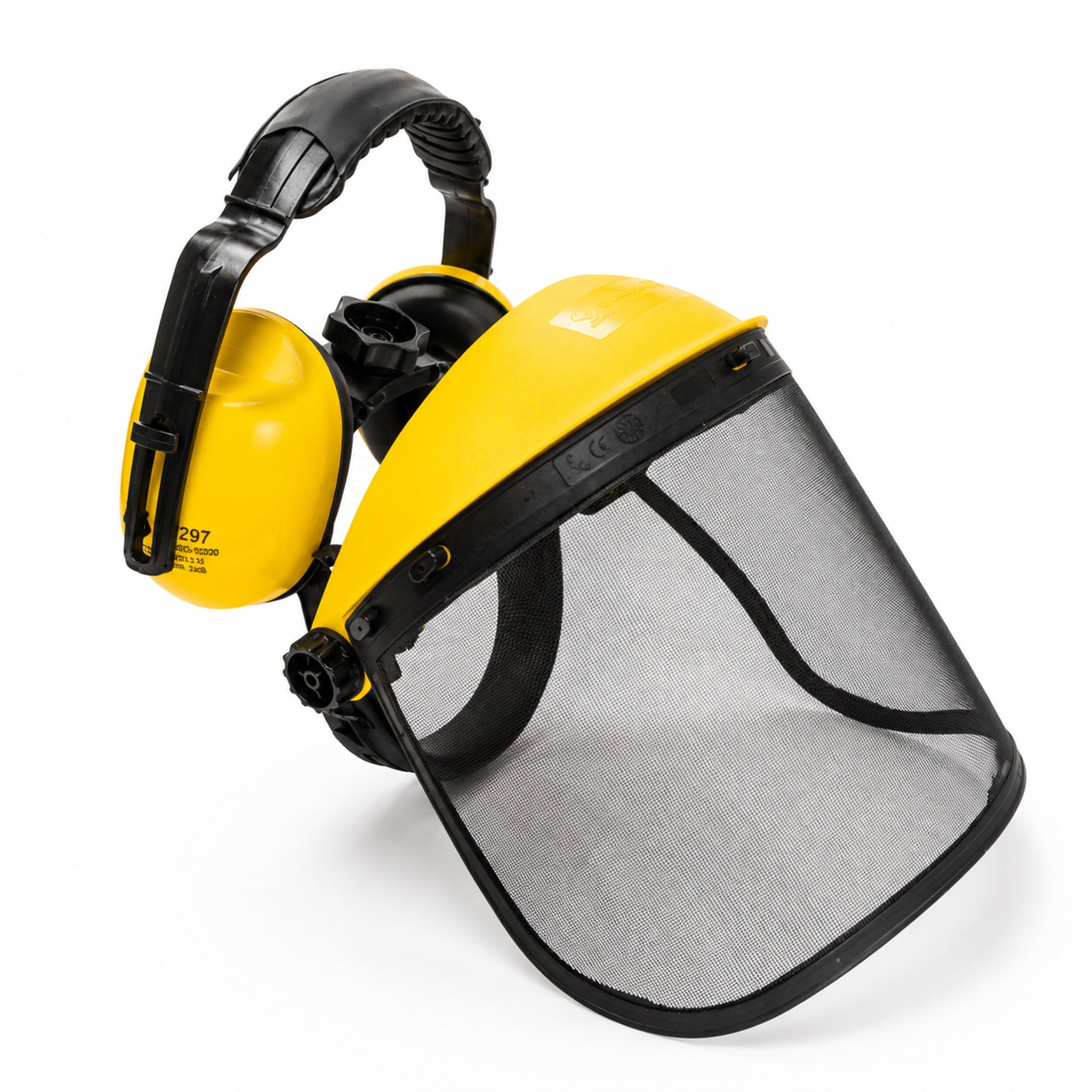 Visiera in Rete Metallica con Cuffie Antirumore – Kit Protezione Viso e Udito per Giardinaggio, Decespugliatore e Lavori Forestali