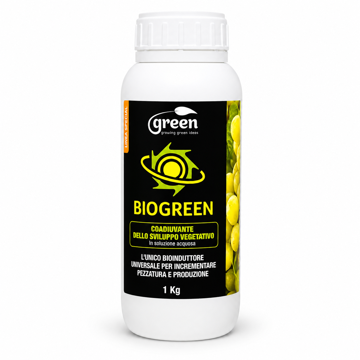 Concime organico Biogreen 1 L – Bioinduttore dello sviluppo vegetativo, pezzatura e qualità frutti