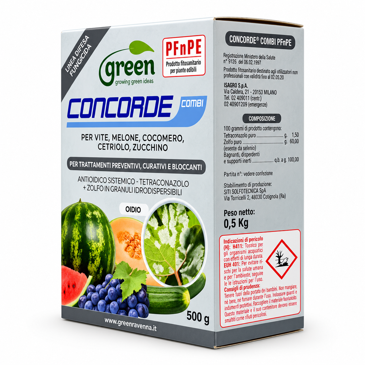 Concorde Green - Fungicida antioidico sistemico 500gr Tetraconazolo+Zolfo - NaturePro