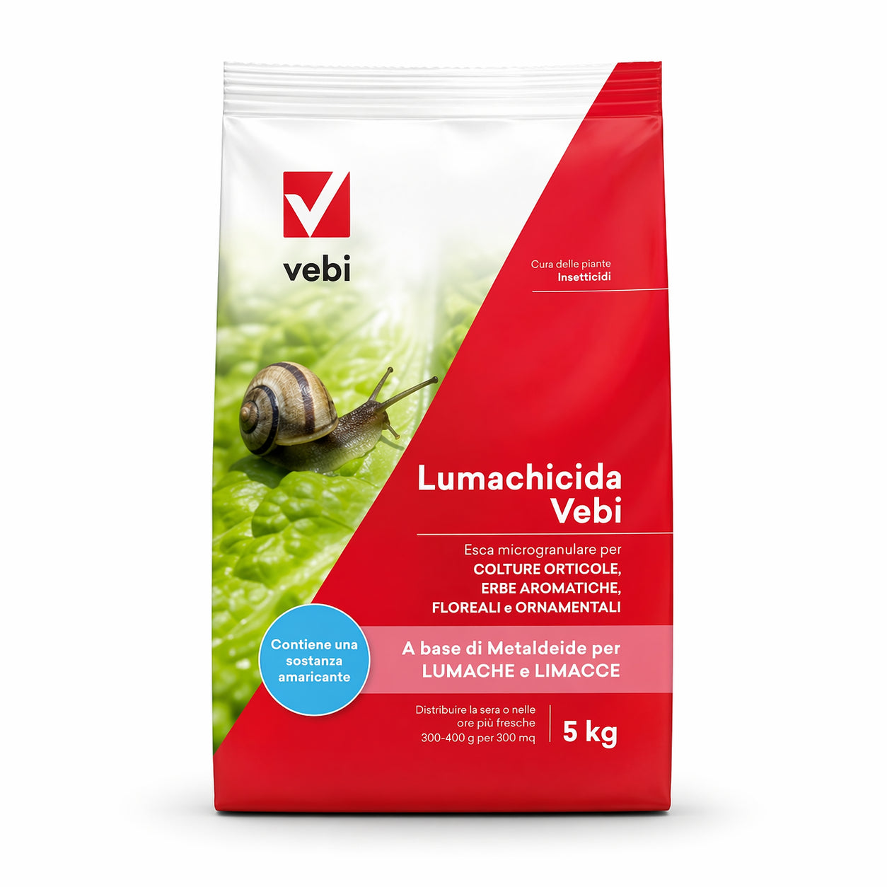 Lumachicida Vebi 5 kg – Esca Microgranulare a Base di Metaldeide contro Lumache e Limacce per Orto e Giardino