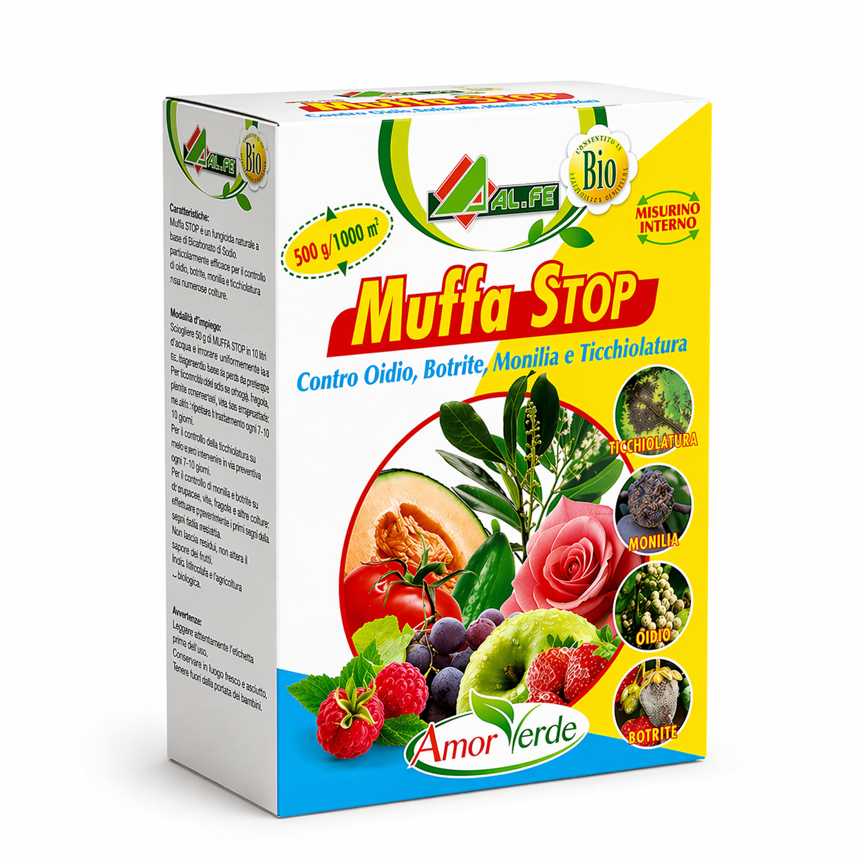 MUFFA STOP Al.Fe 500 g – Fungicida Bio contro Oidio, Ticchiolatura, Peronospora