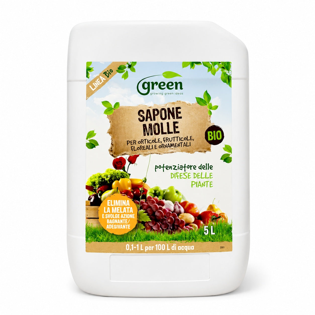 Sapone Molle di Potassio L5 Green | Corroborante, Insetticida biologico contro afidi e cocciniglie - NaturePro