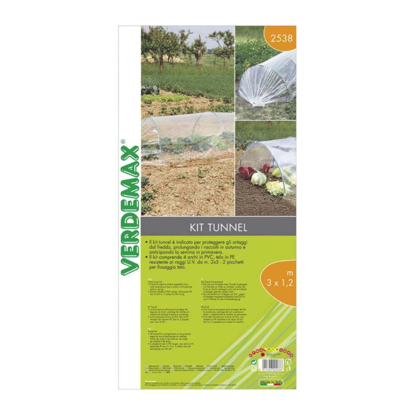 Verdemax serra per orto 3×1,2 m -kit tunnel in PVC