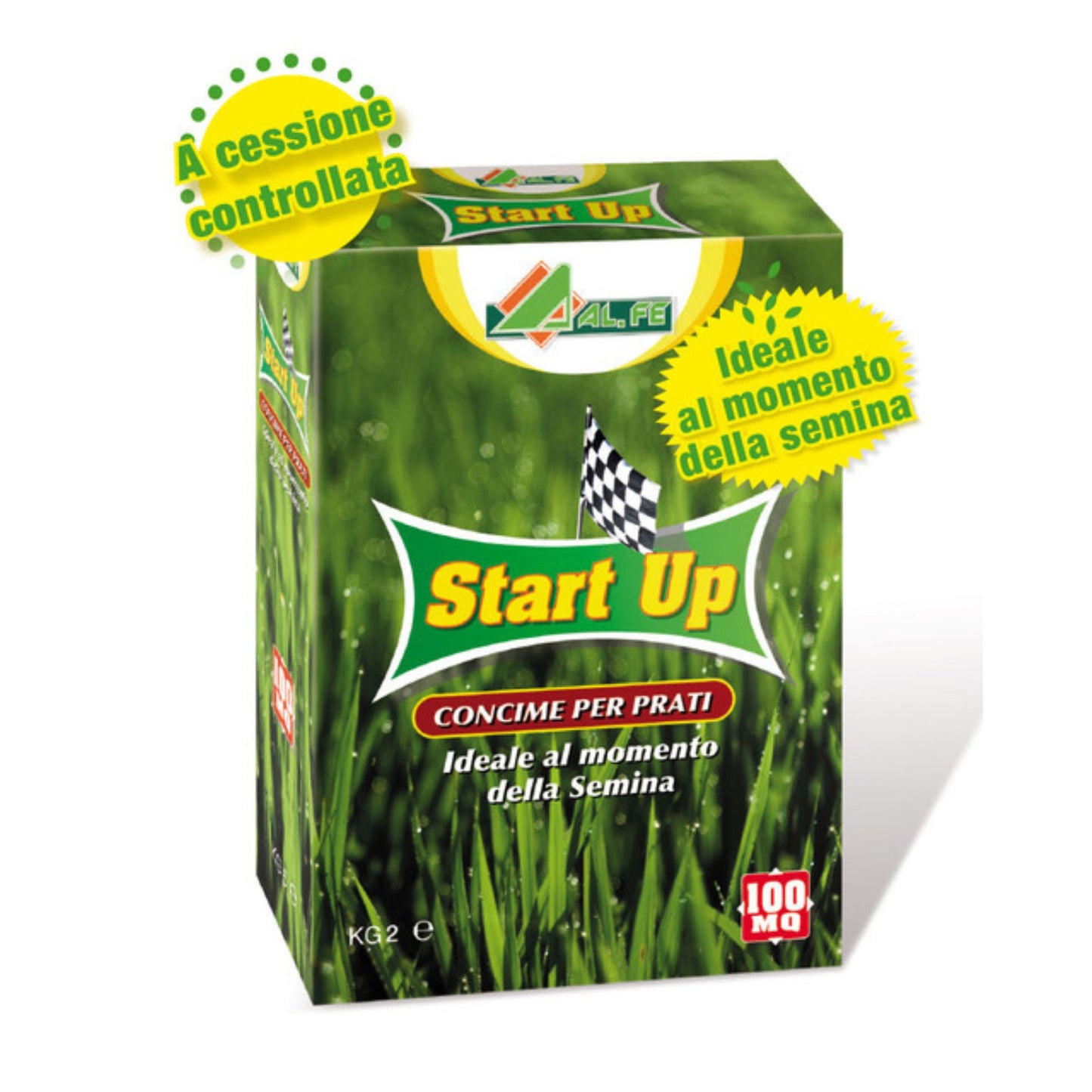 Concime prato Start Up AL.FE NPK 16‑23‑10 (3) – 2 kg – specifico per semina e rigenerazione tappeti erbosi