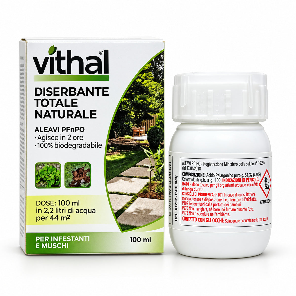 DISERBANTE TOTALE NATURALE ACIDO PELARGONICO 100ml PER INFESTANTI E MUSCHI
