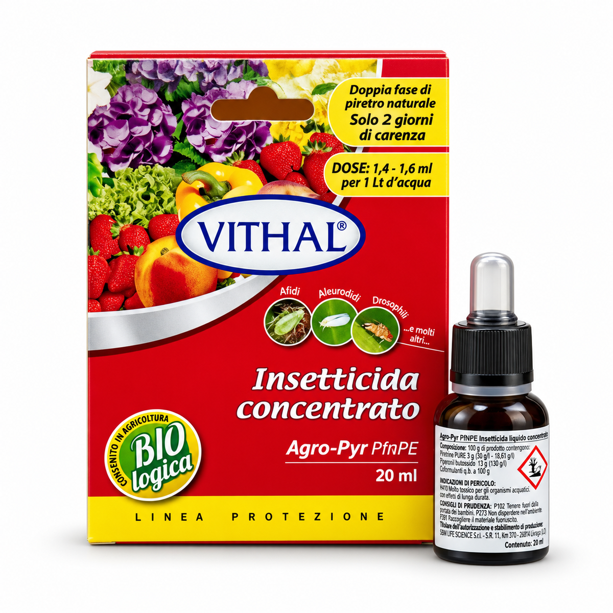 Vithal insetticida concentrato a base di piretro bio 20 ml