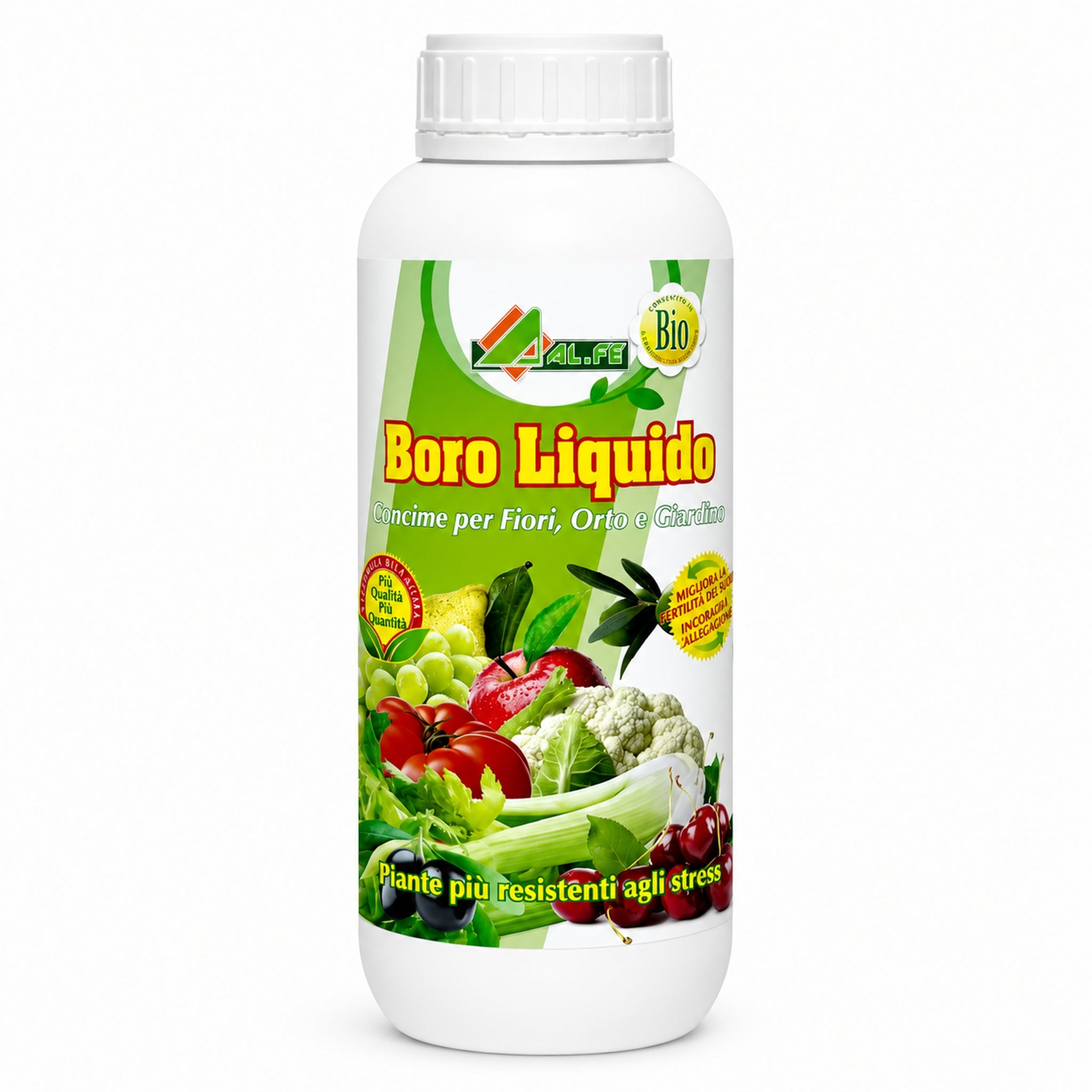 AL.FE Boro Liquido 1 L – Concime Biologico a Base di Boro per Fioritura e Allegagione