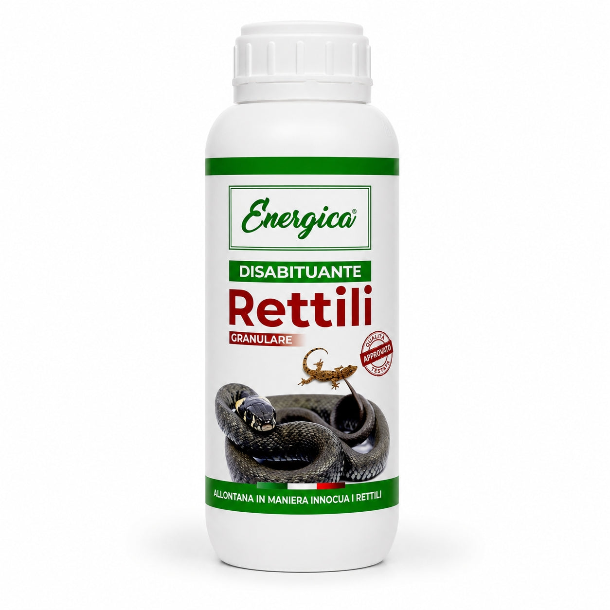 Energica Disabituante Rettili Granulare – Barriera Olfattiva per Allontanare Serpenti, Gechi e Lucertole