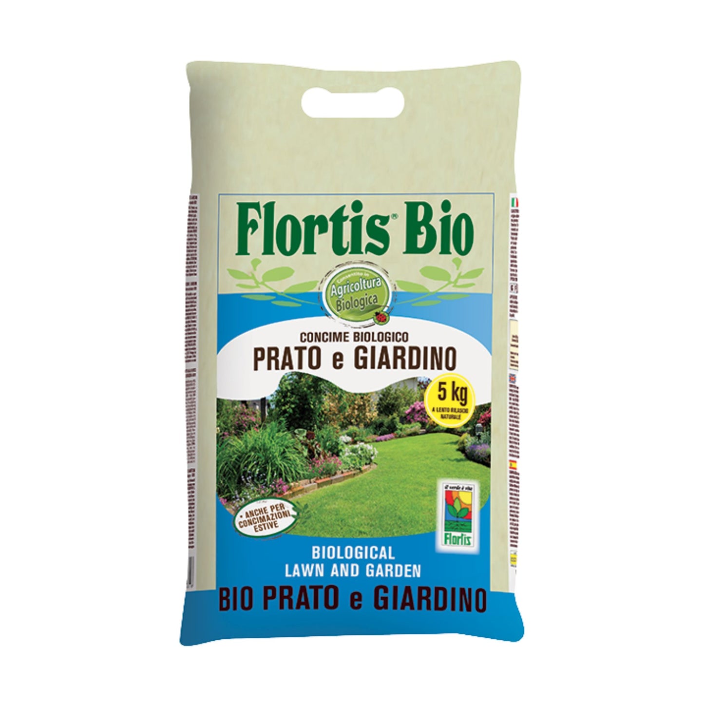 Flortis Bio concime organico azotato prato e giardino 5 kg - NaturePro