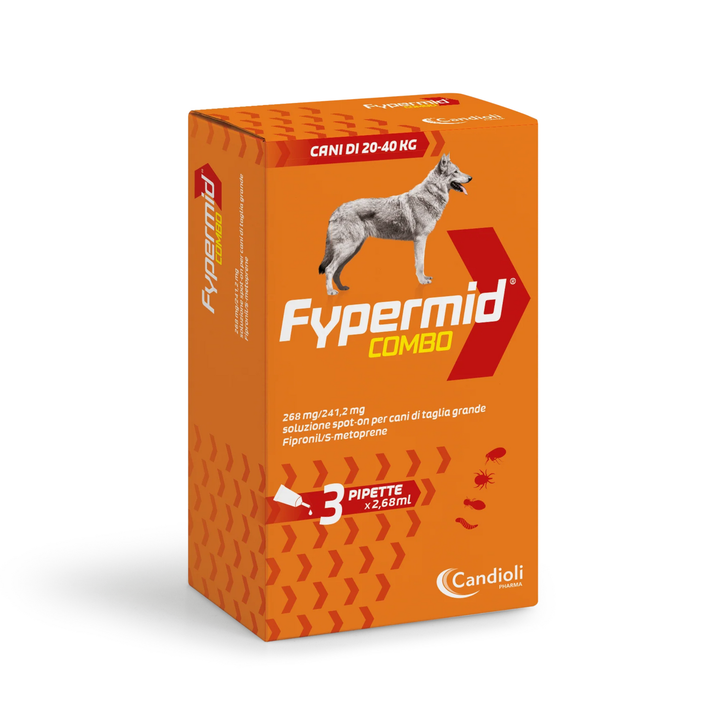 Fypermid Combo Cane 20-40 kg, 3 Pipette da 2,68 ml, Soluzione Spot-On Per Cani, Antiparassitario Contro Pulci e Zecche