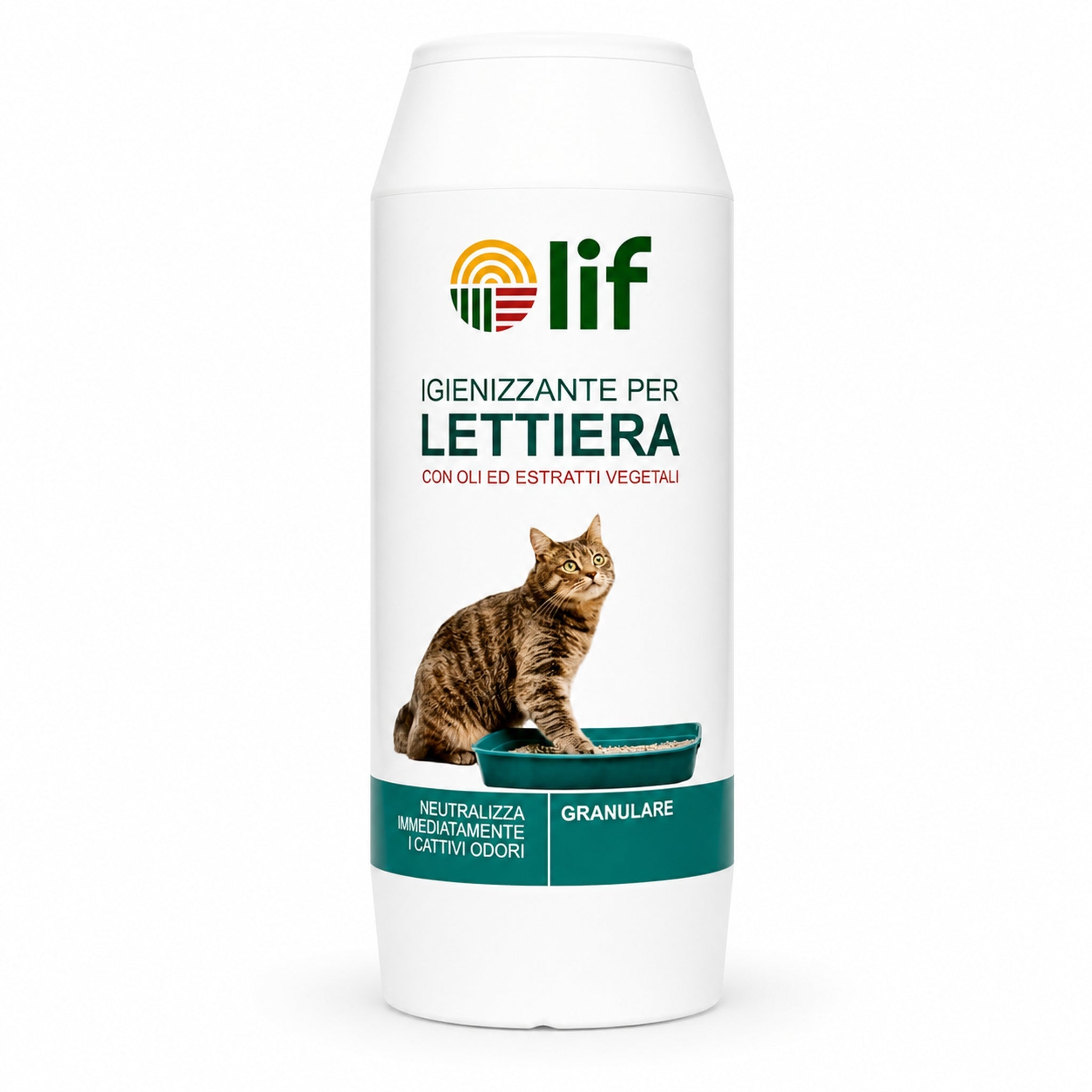 LIF Igienizzante e Deodorante Granulare per Lettiera 1 kg - Naturale con Oli ed Estratti Vegetali,