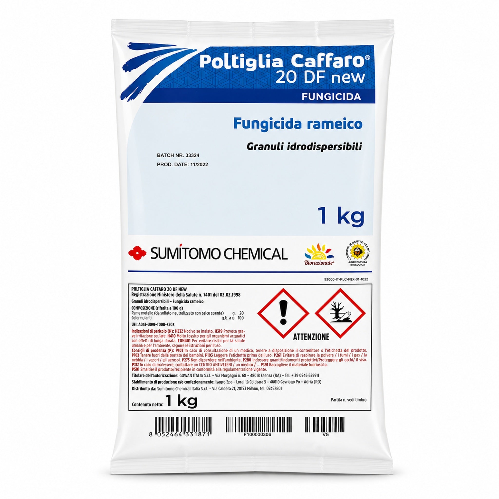 Poltiglia Caffaro 20 | Poltiglia bordolese 1 kg | Fungicida rameico Bio - NaturePro