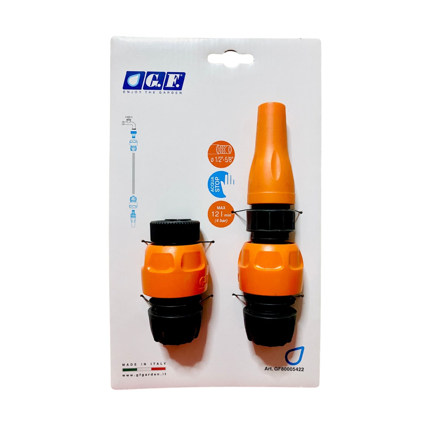 Lancia a spruzzo regolabile + raccordo - kit irrigazione giardino G.F