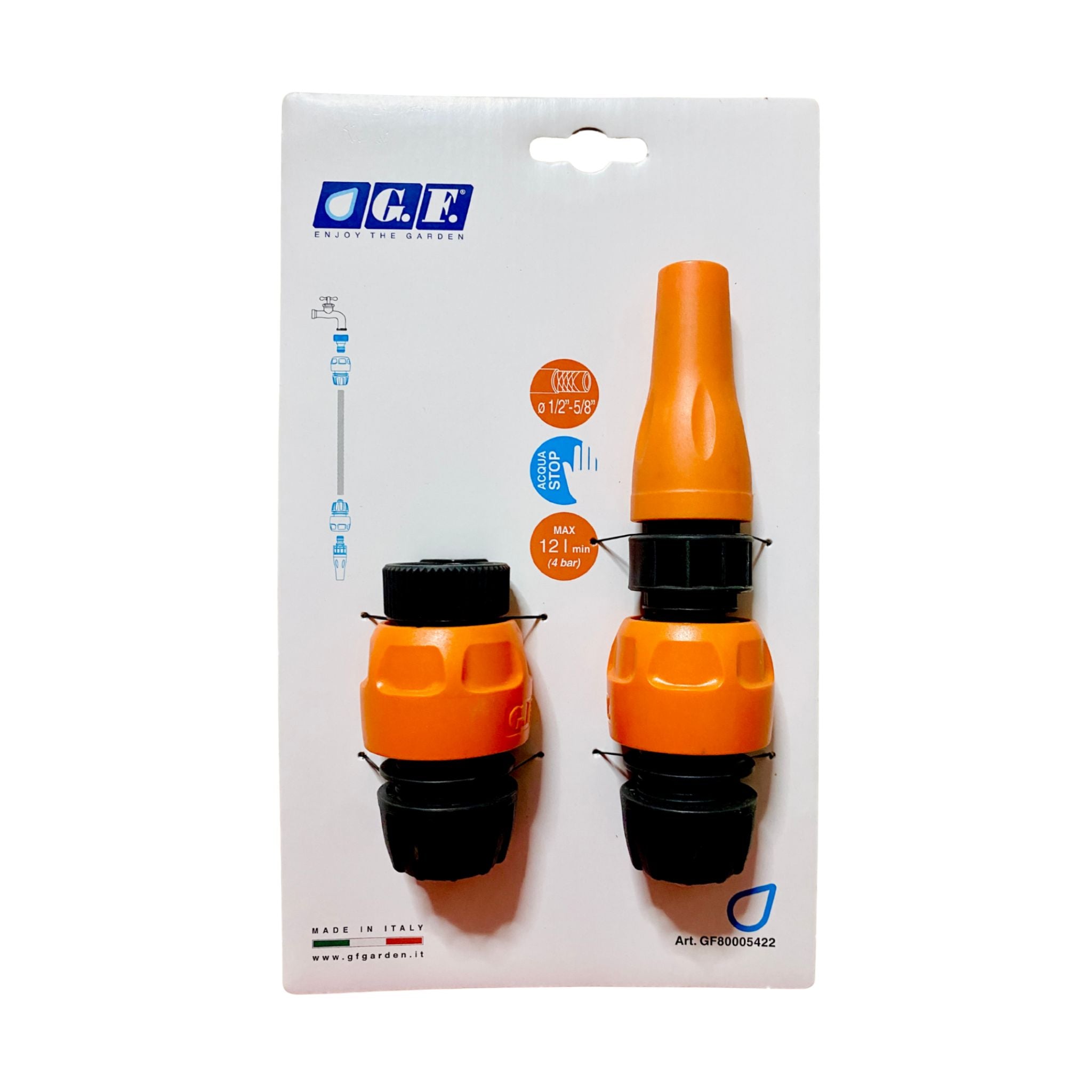 Lancia a spruzzo regolabile + raccordo - kit irrigazione giardino G.F - NaturePro