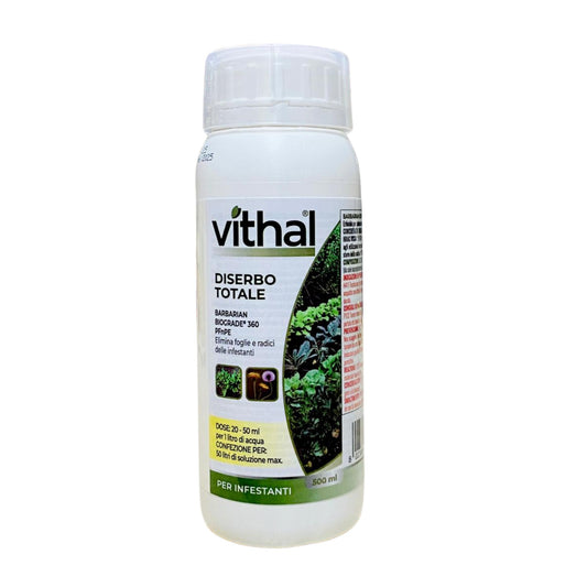 Vithal Diserbo Totale 500 ml | Erbicida sistemico glifosate | Controllo infestanti  | Uso hobbistico senza patentino
