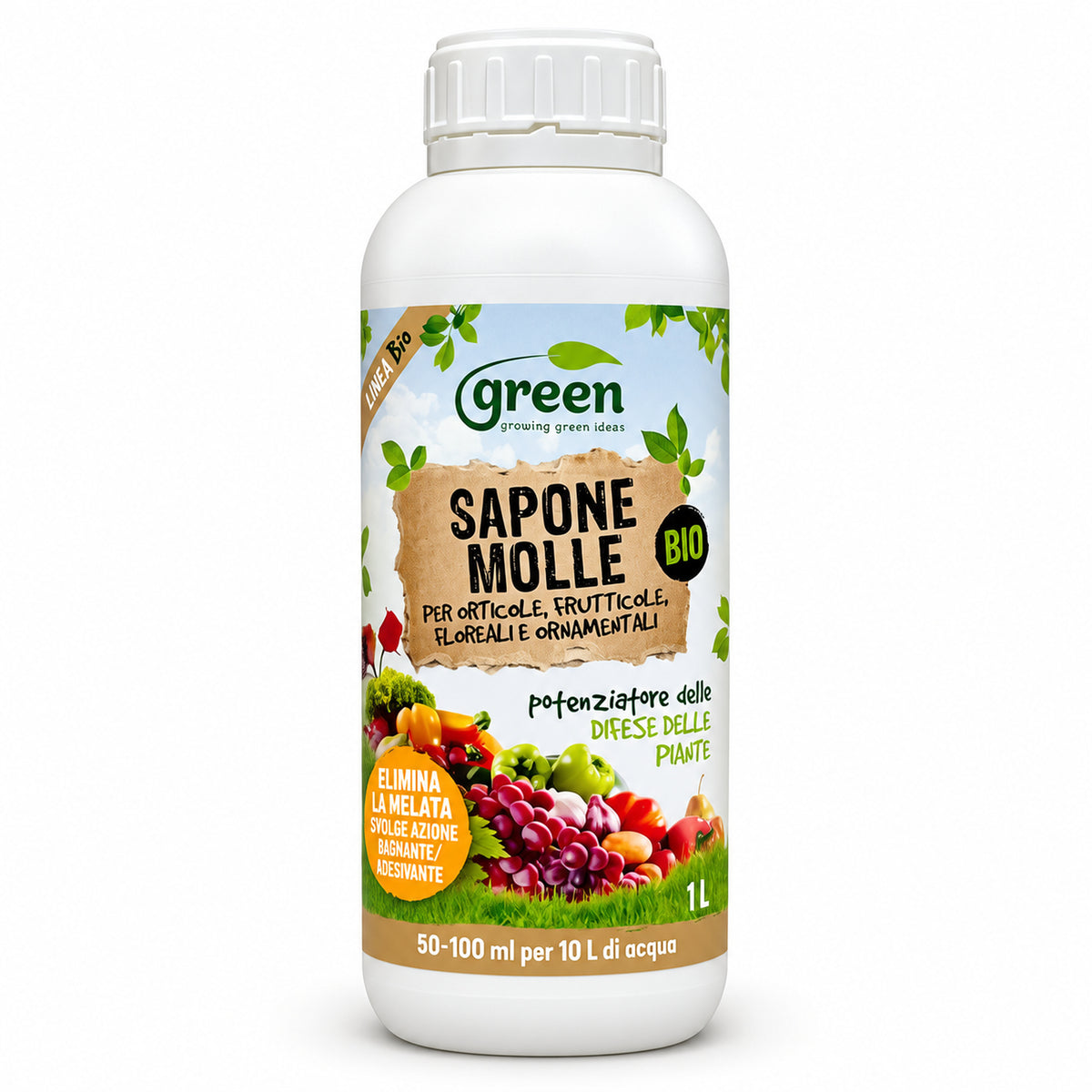 Sapone Molle di Potassio 1 L Green | Corroborante, Insetticida biologico contro afidi e cocciniglie - NaturePro