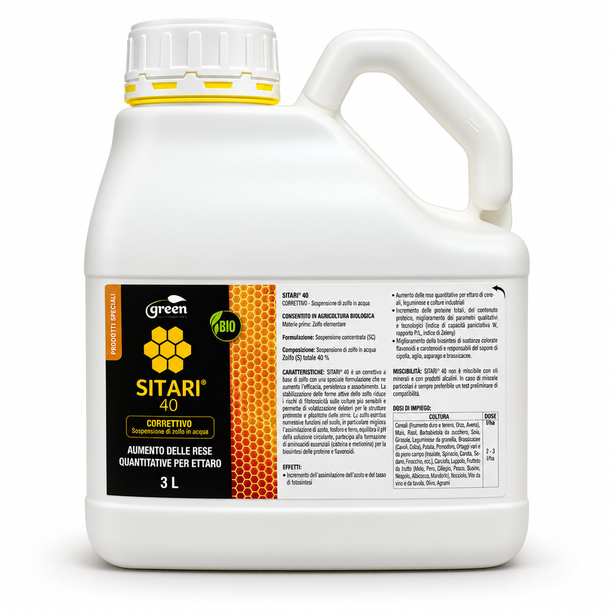Sitari 40 - Zolfo liquido, Azione correttiva, fertilizzante e antioidica 3L - NaturePro