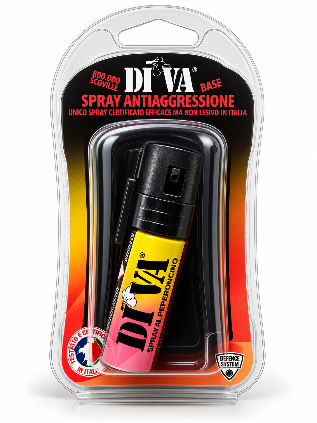 DI.VA. BASE Spray Antiaggressione al Peperoncino 15 ml – Oleoresin Capsicum 10%, Fino a 2 metri