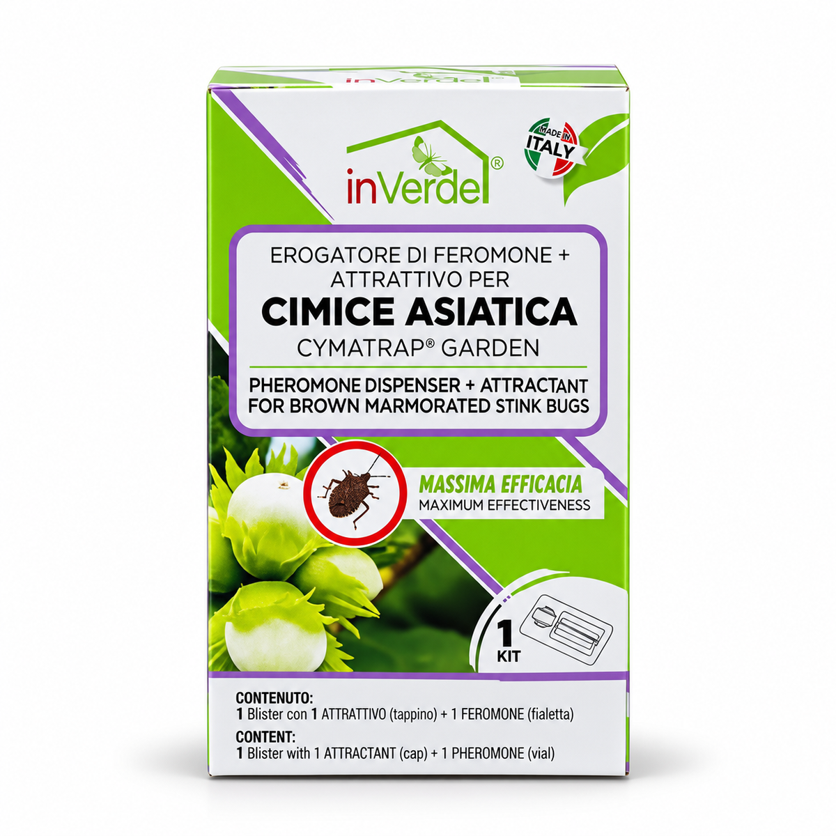 CYMATRAP® GARDEN Erogatore di Feromone + Attrattivo per Cimice Asiatica - Kit Ricambio per trappola, Non Tossico, Senza Insetticidi