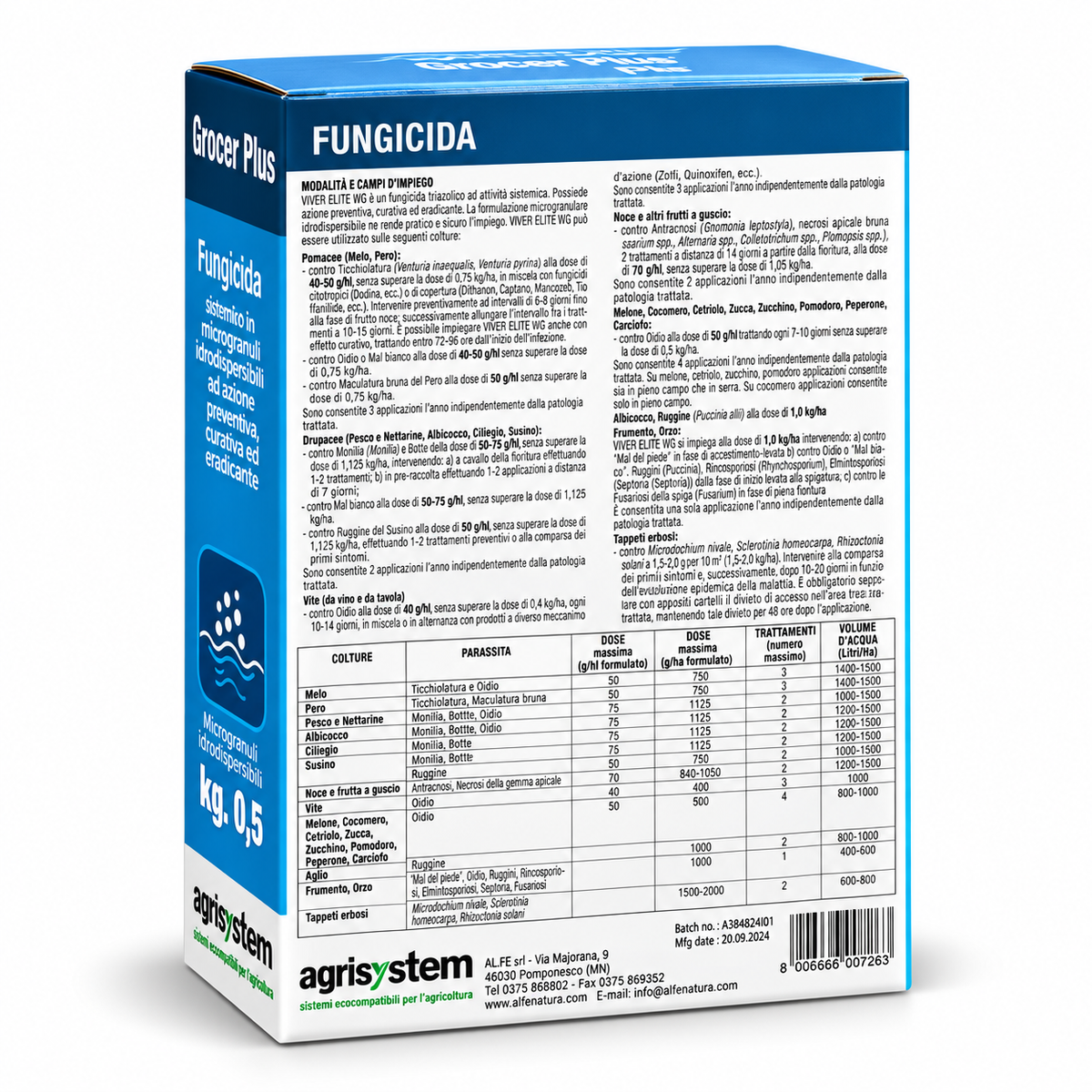 Grocer Plus - Fungicida sistemico tebuconazolo 500gr. - contro funghi, muffe e marciumi - NaturePro