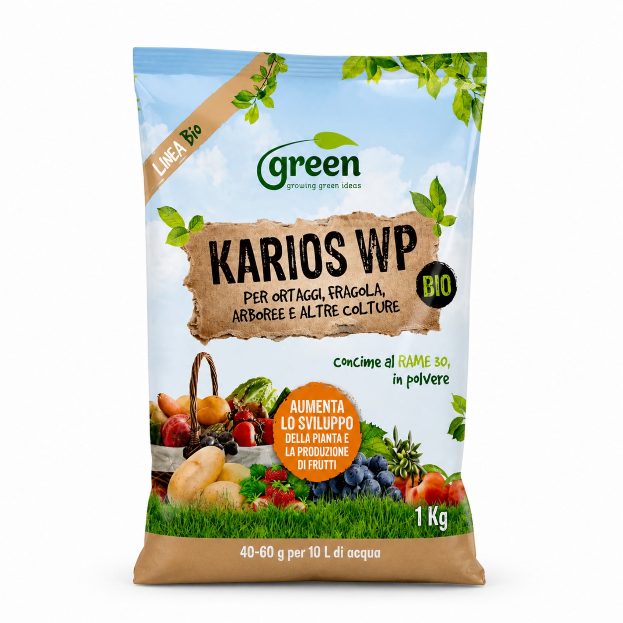 Karios WP 1 kg  -Concime rameico -  Ossicloruro di rame 30% - NaturePro