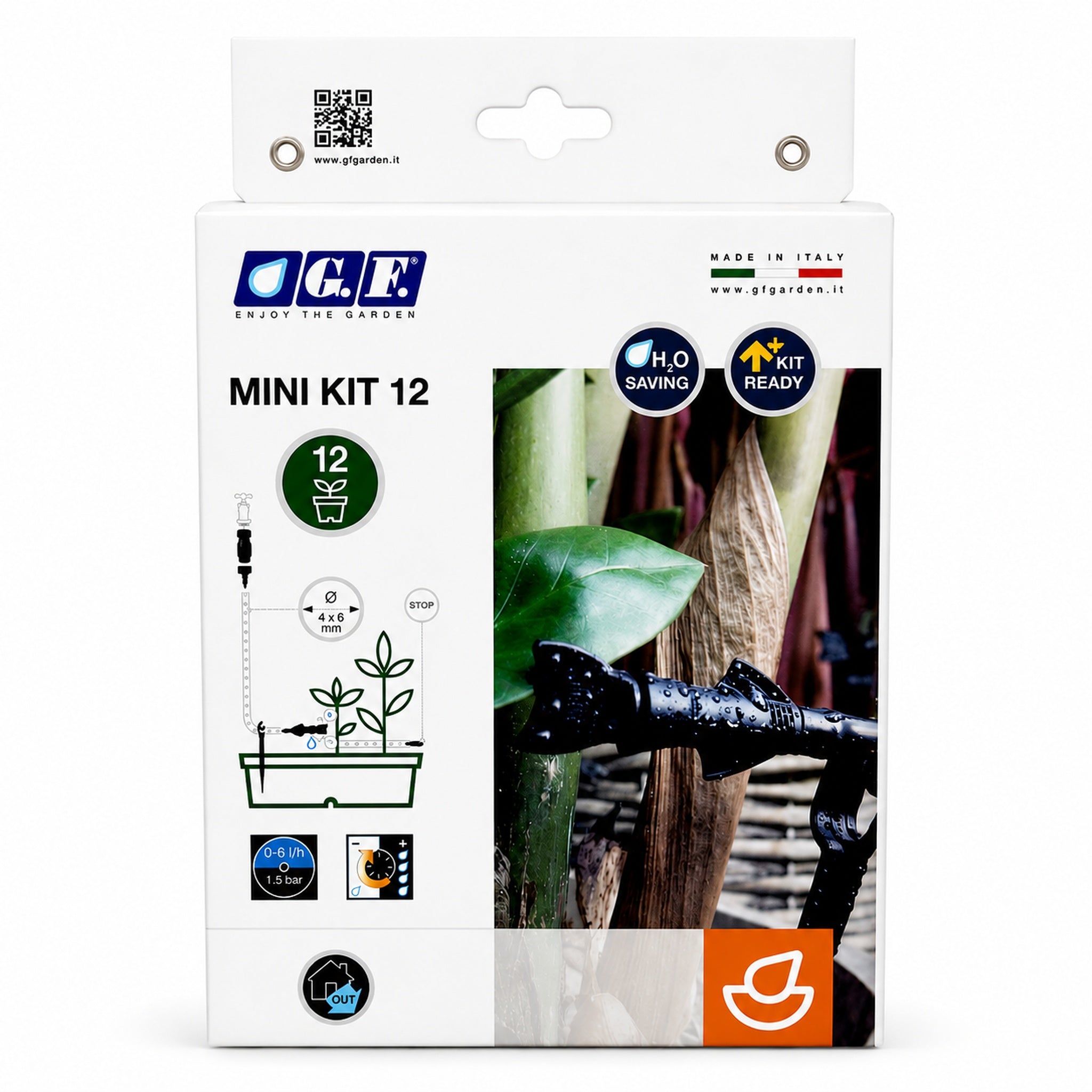 GF Garden Mini Kit Goccia 12 Vasi – Kit Irrigazione a Goccia Completo - NaturePro