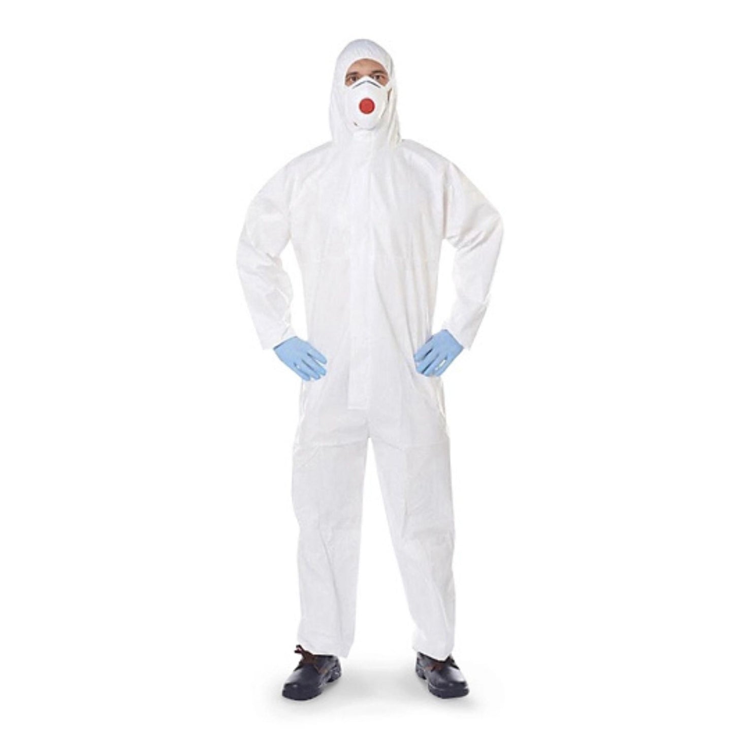 Tuta monouso bianca in polipropilene 40 g/m² con cappuccio ed elastici - NaturePro