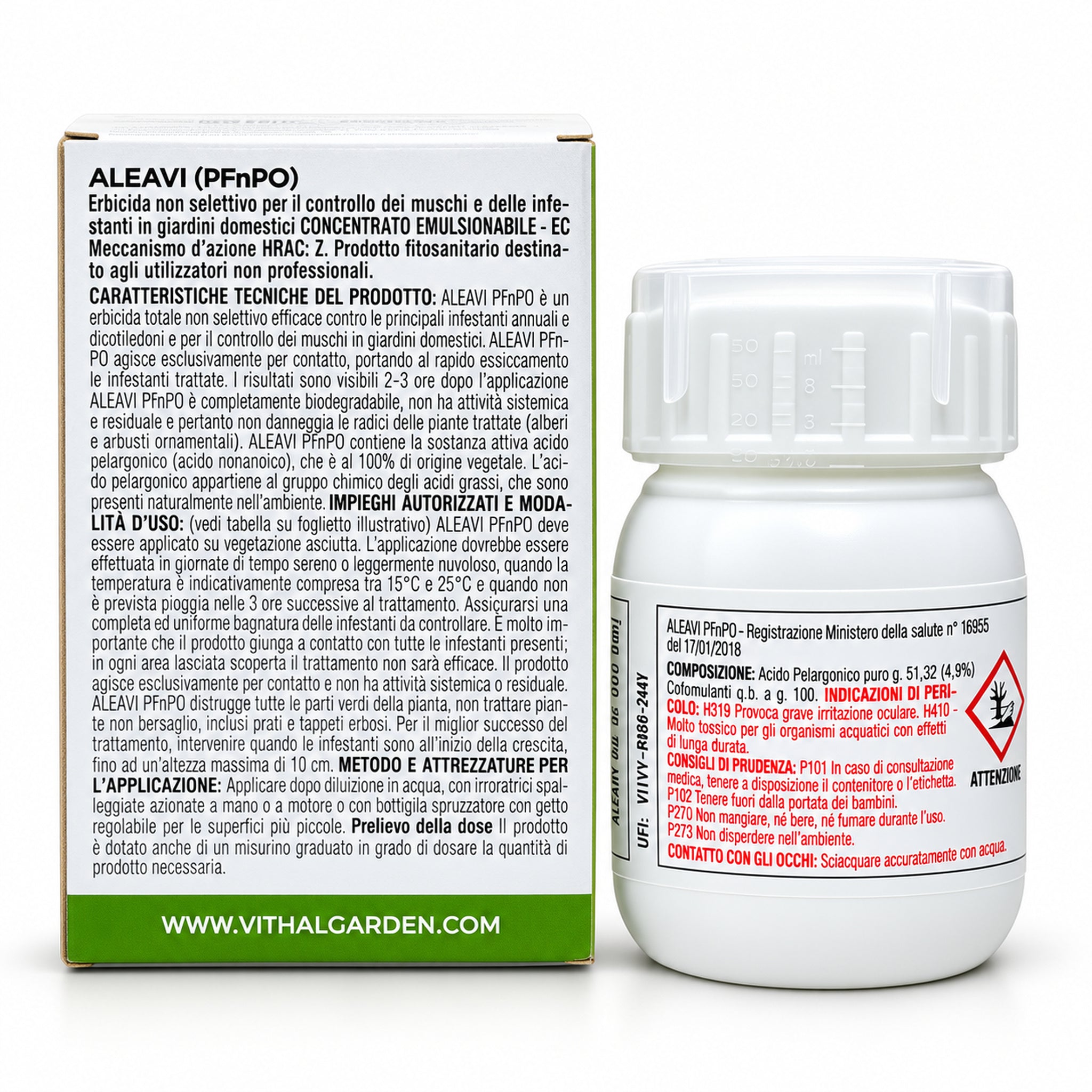 DISERBANTE TOTALE NATURALE ACIDO PELARGONICO 100ml PER INFESTANTI E MUSCHI